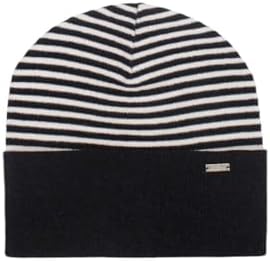 A | X ARMANI EXCHANGE Women's Striped Beanie Hat, Black/Iso A｜X Armani Exchange