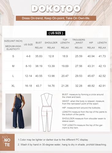 Dokotoo Pants Sets Women 2 Piece Outfits Sleeveless Round Neck Tank Tops Matching Sets for Women Elastic Waist Wide Leg Dokotoo