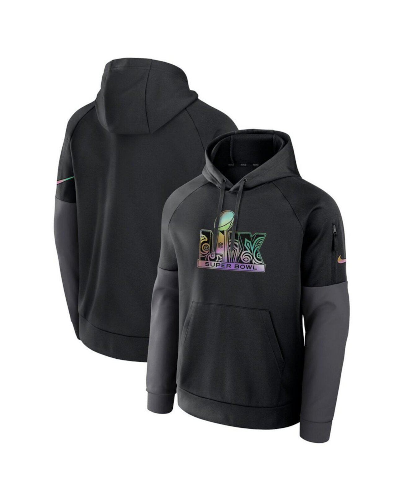 Men's Black Super Bowl LIX Fitness Performance Pullover Hoodie Nike