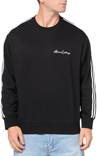 Armani Exchange Men's Signature Logo Stretch Poly Viscose Crewneck Sweatshirt A｜X Armani Exchange