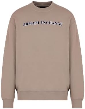 Armani Exchange Men's Logo Textured Cotton Fleece Sweatshirt A｜X Armani Exchange