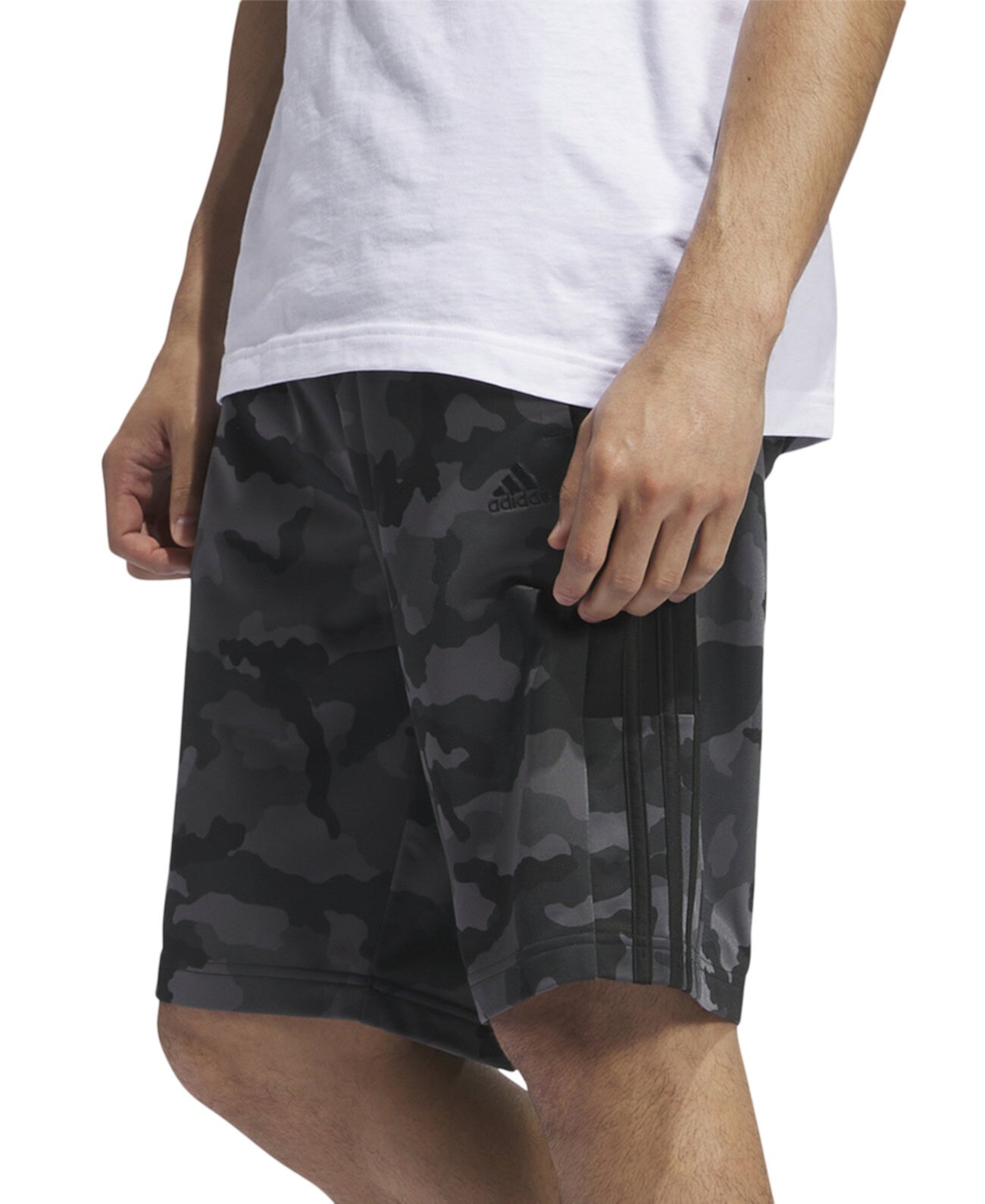 Men's Essentials Regular-Fit 3-Stripes Camouflage 10" Tricot Track Shorts Adidas