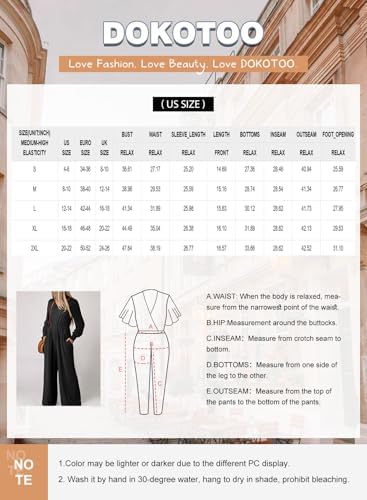 Dokotoo Long Sleeve Jumpsuit V Neck Elegant for Womens Dressy Casual 2024 One Piece Romper Outfits Dokotoo