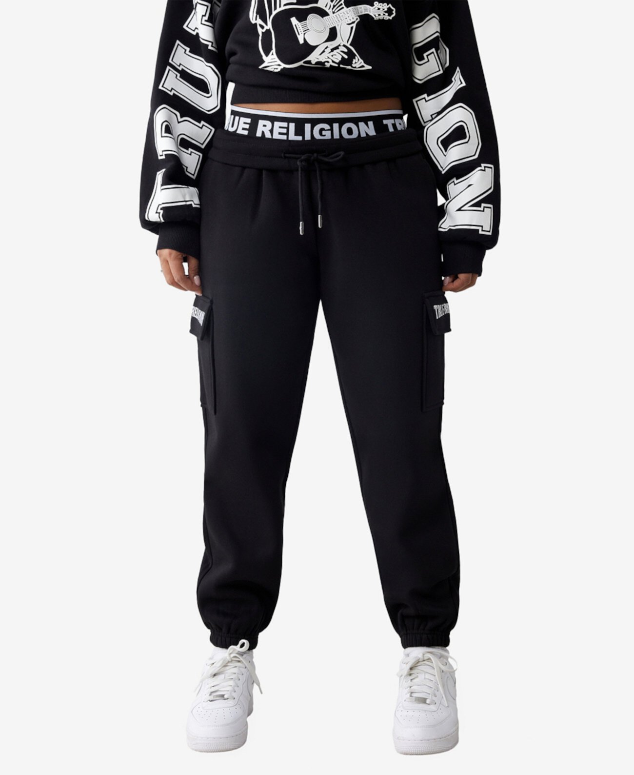 Женские джоггеры True Religion Boyfriend с флисовой подкладкой, эластичной талией и боковыми карманами True Religion