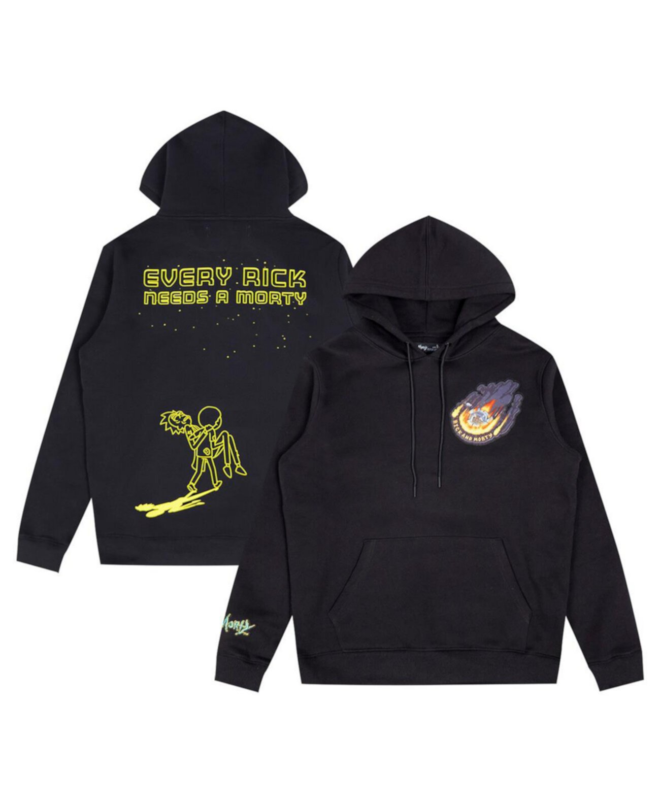 Men's Black Rick And Morty Every Rick Pullover Hoodie Freeze Max