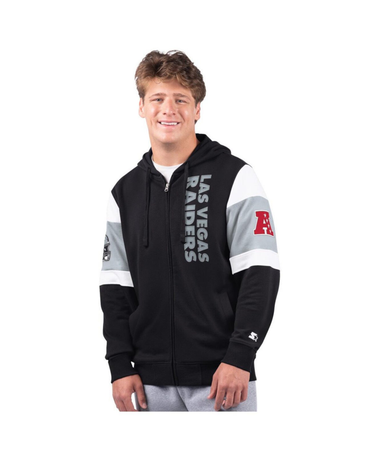 Men's Black Las Vegas Raiders Extreme Full-Zip Hoodie Starter