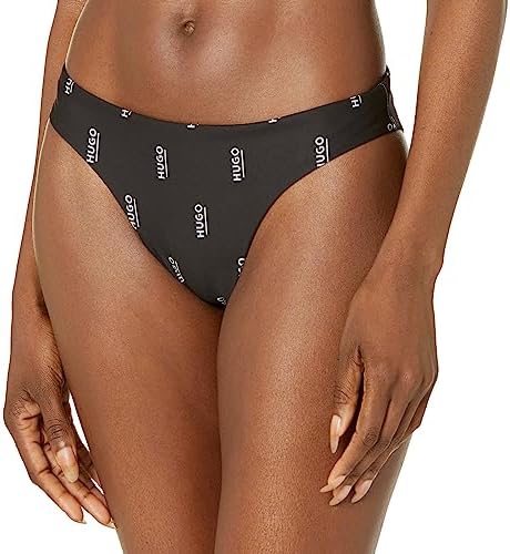 HUGO Women's Standard Allover Logo Cut-Out Bikini Bottom Hugo