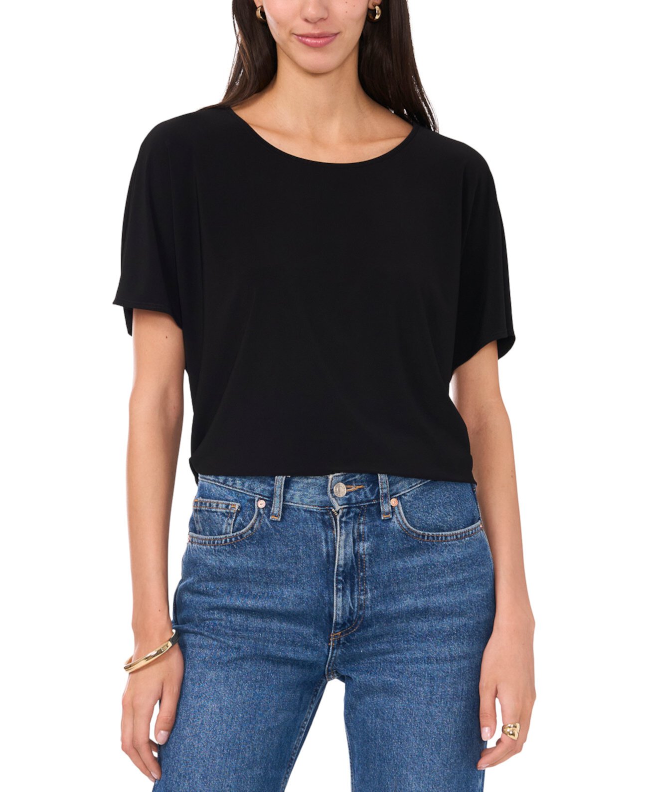 Women's Oversized High-Low Hem Crewneck Top Vince Camuto