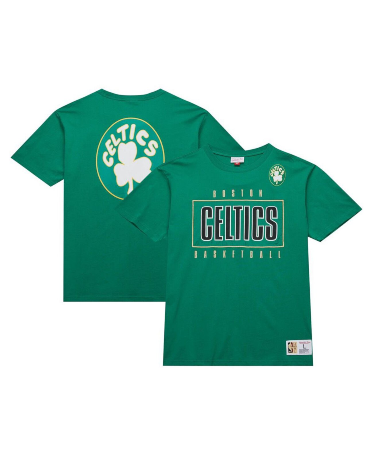 Men's Kelly Green Boston Celtics Hardwood Classics Team OG 2.0 Premium Vintage Logo T-Shirt Mitchell & Ness