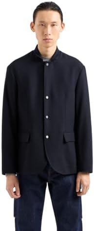 Armani Exchange Men's Wool Blend Zip Up Blazer Jacket A｜X Armani Exchange