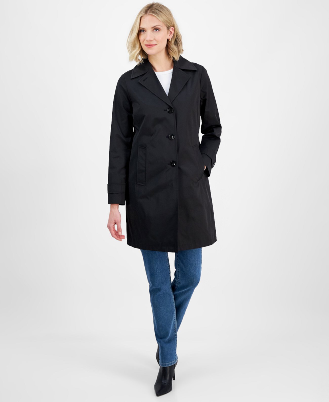 Women's Notched Collar Button-Front Coat, Exclusively at Macy's Michael Kors