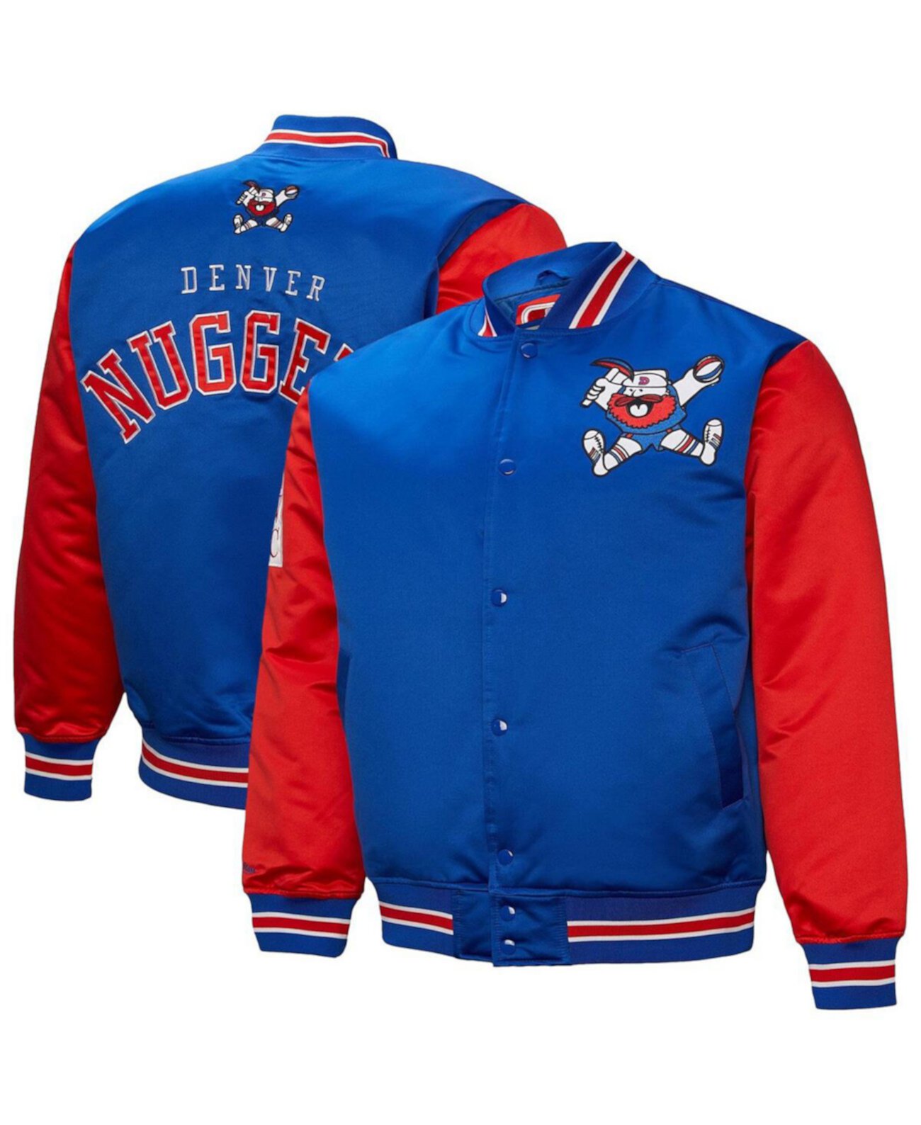 Men's Royal Denver Nuggets Hardwood Classic Primetime Full-Snap Satin Jacket Mitchell & Ness