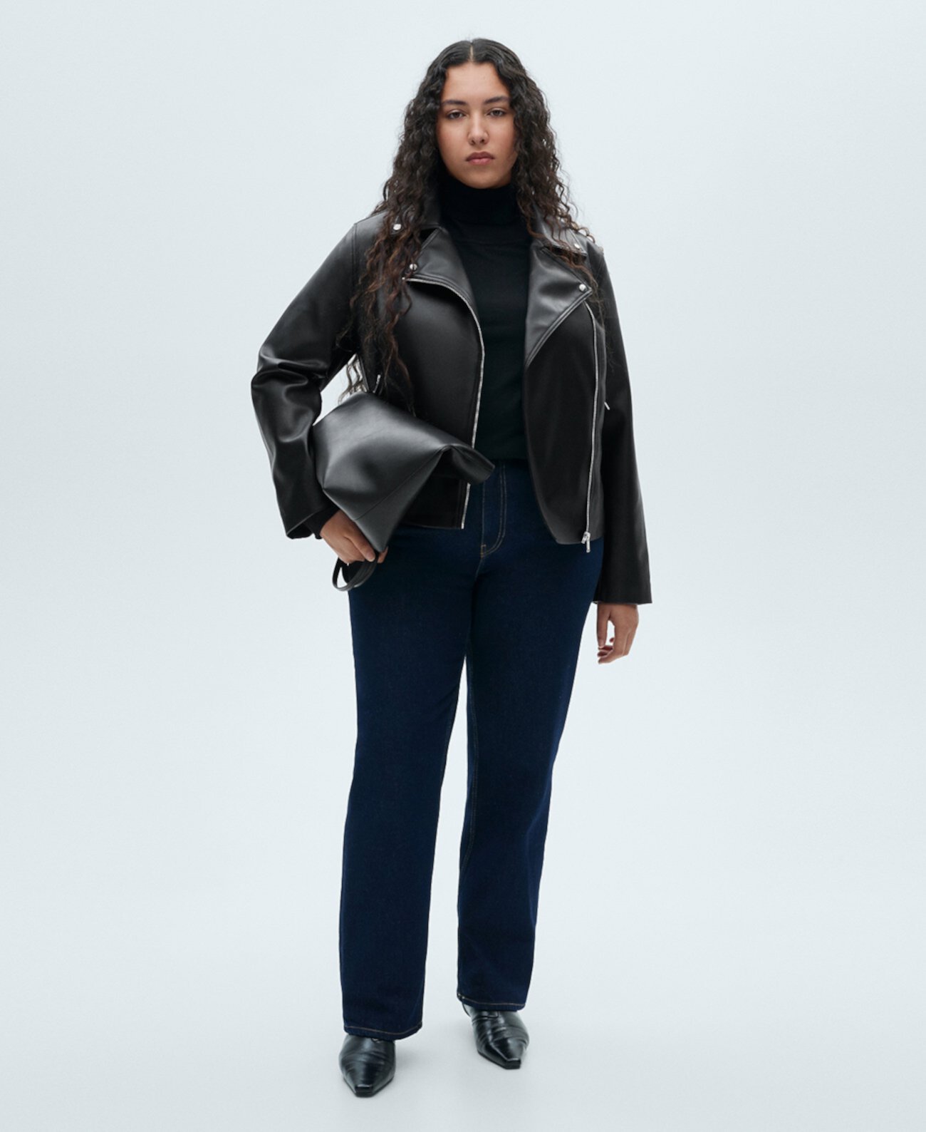 Women's Leather-Effect Biker Jacket Mango