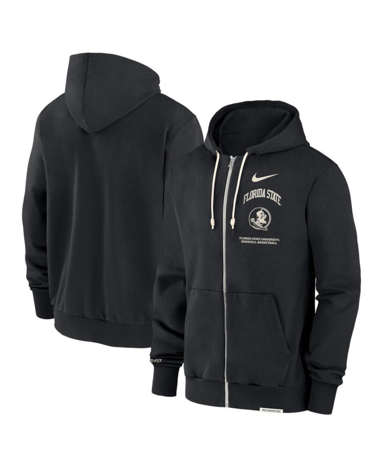 Men's Black Florida State Seminoles On-Court Performance Full-Zip Hoodie Nike