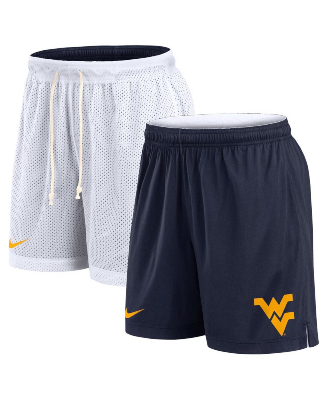 Men's White/Navy West Virginia Mountaineers Primetime Reversible Performance Shorts Nike