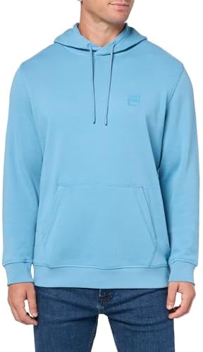 BOSS Men's Patch Logo French Terry Pullover Hooded Cotton Sweatshirt Boss