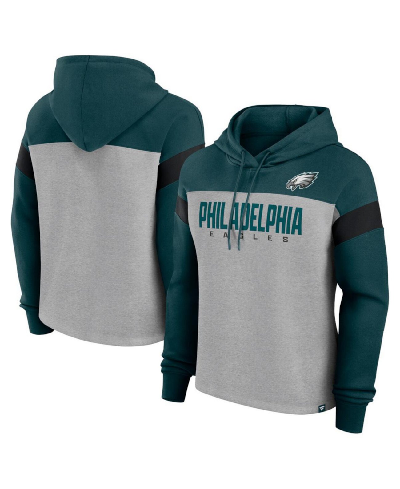 Женское худи Philadelphia Eagles Bold Play Call с графическим передом, из 60% хлопка и 40% полиэстера Fanatics