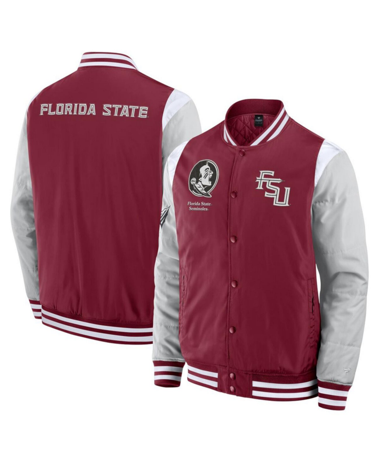 Мужская куртка Florida State Seminoles Elements Elite с вышивкой и стеганой подкладкой на кнопках Fanatics