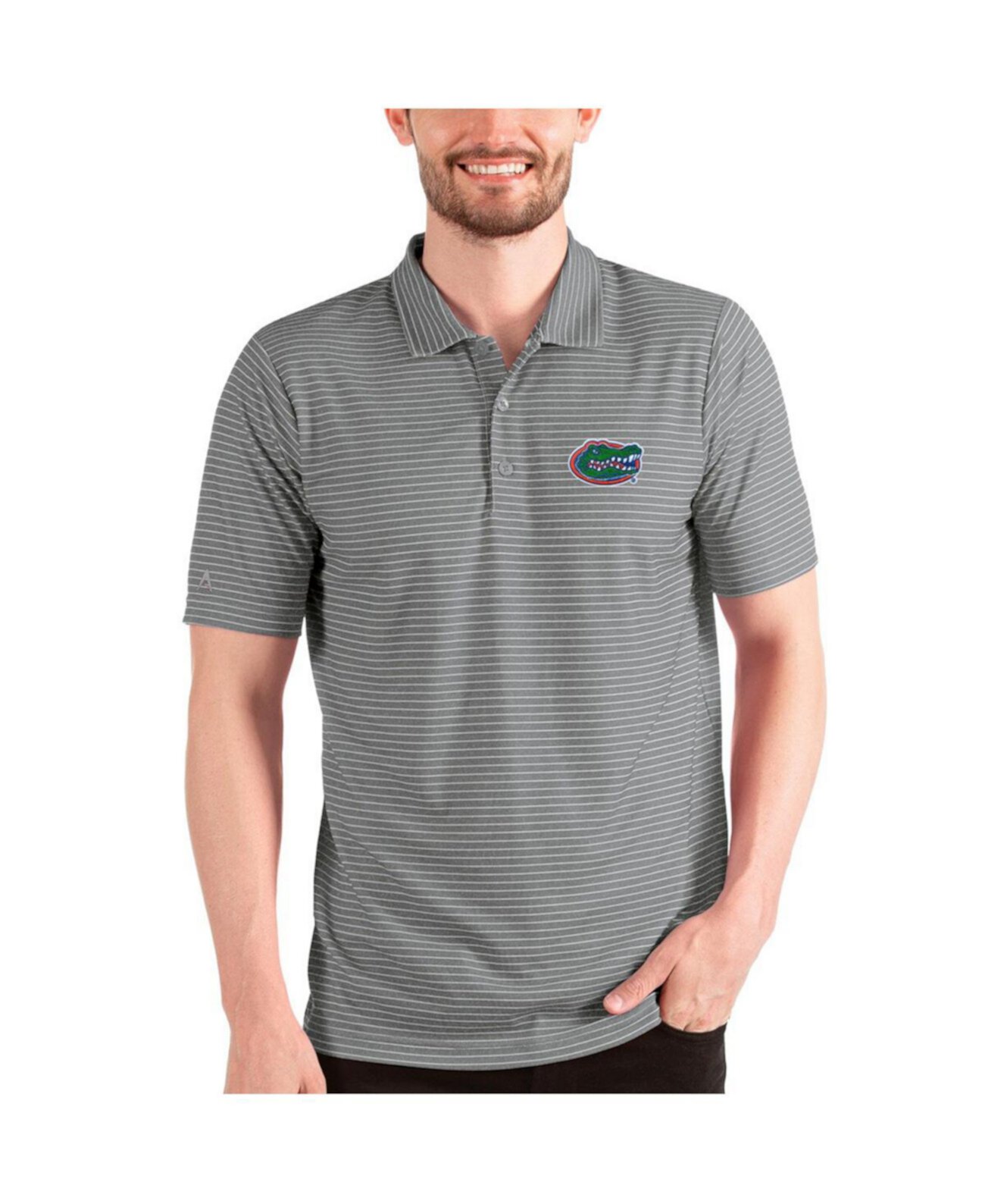 Men's Steel/White Florida Gators Esteem Polo Antigua