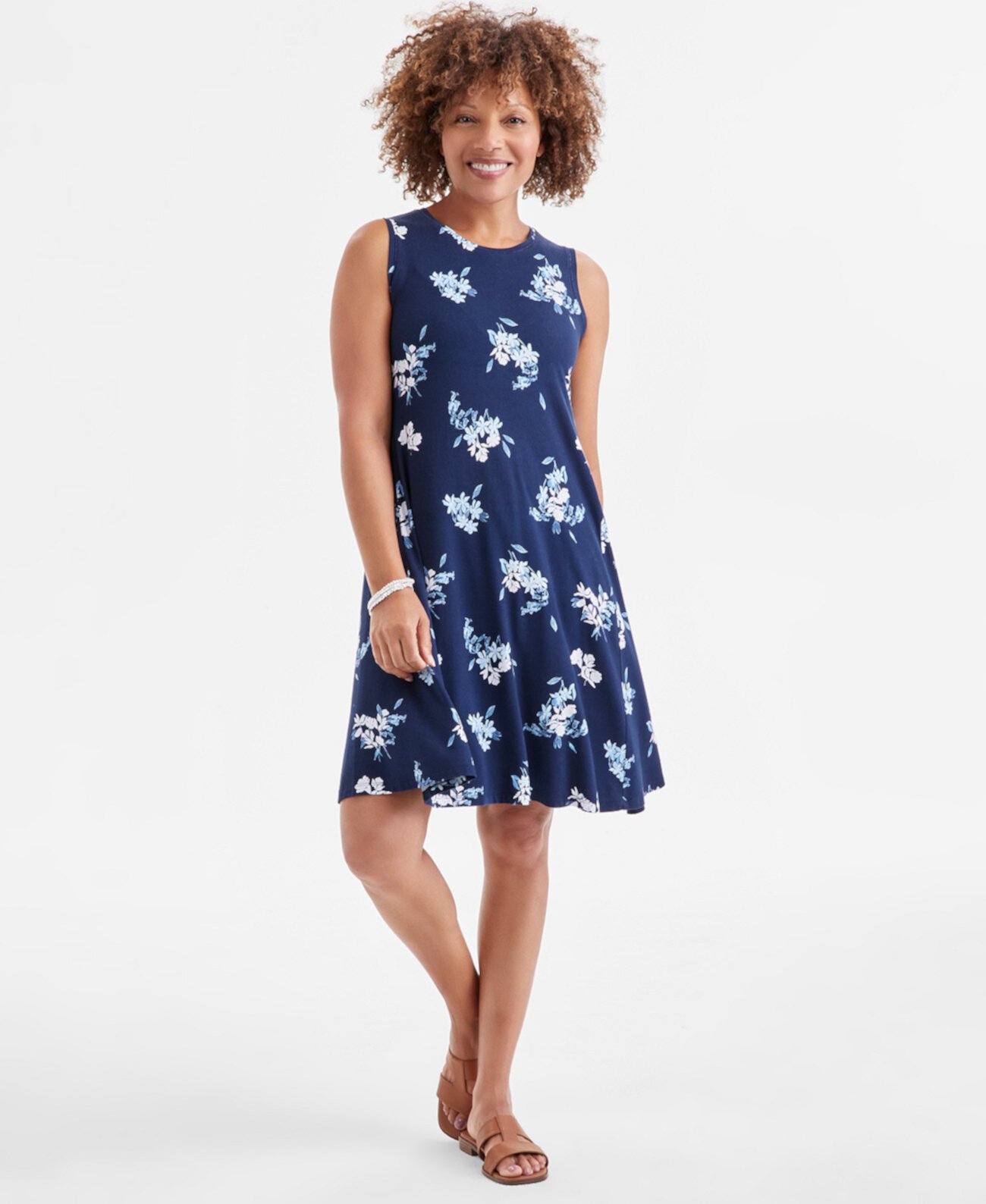 Women's Printed Sleeveless Knit Dress, Exclusively at Macy's Style & Co