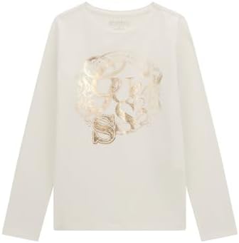 GUESS Girls' Long Sleeve Foil Print T-Shirt Guess