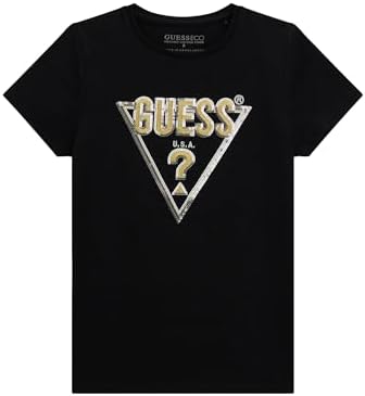 GUESS Girls' Short Sleeve Sequin Logo T-Shirt Guess