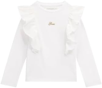 GUESS Girls' Eco Long Sleeve Chiffon Flounce Shoulder T-Shirt Guess