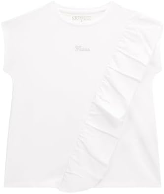 GUESS Girls' Eco Short Sleeve Shirt with Flounce Detailing Guess