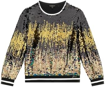 GUESS Girls' Long Sleeve Sequins Active Top Guess