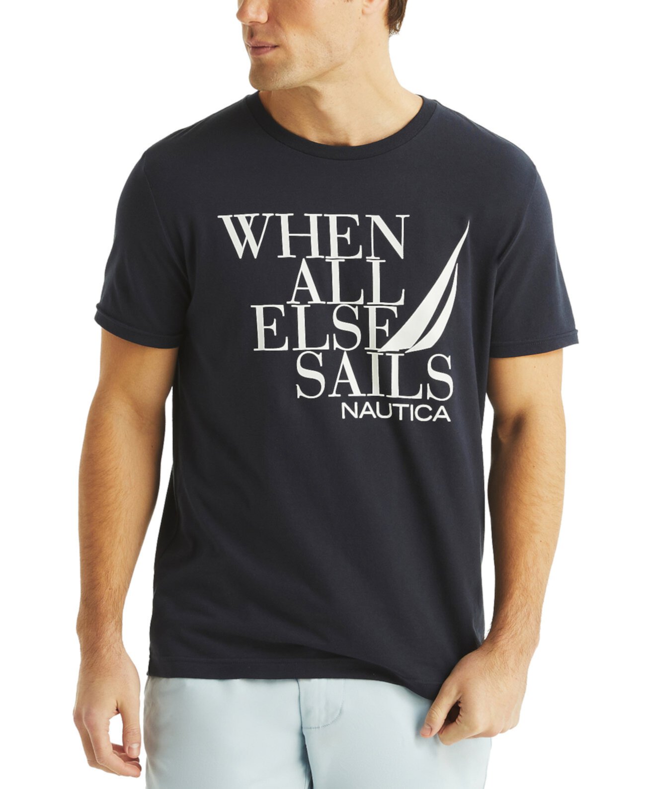 Men's Short Sleeve Crewneck When All Else Sails Graphic T-Shirt Nautica