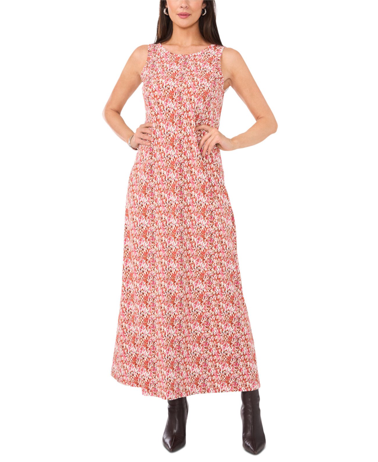 Women's Printed Keyhole Sleeveless Maxi Dress Vince Camuto