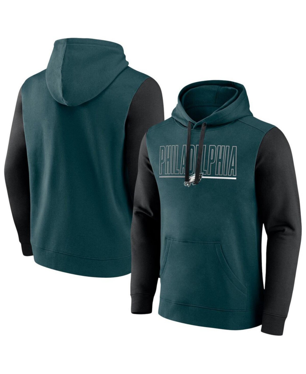 Men's Midnight Green Philadelphia Eagles Big Tall Outline Pullover Hoodie Fanatics