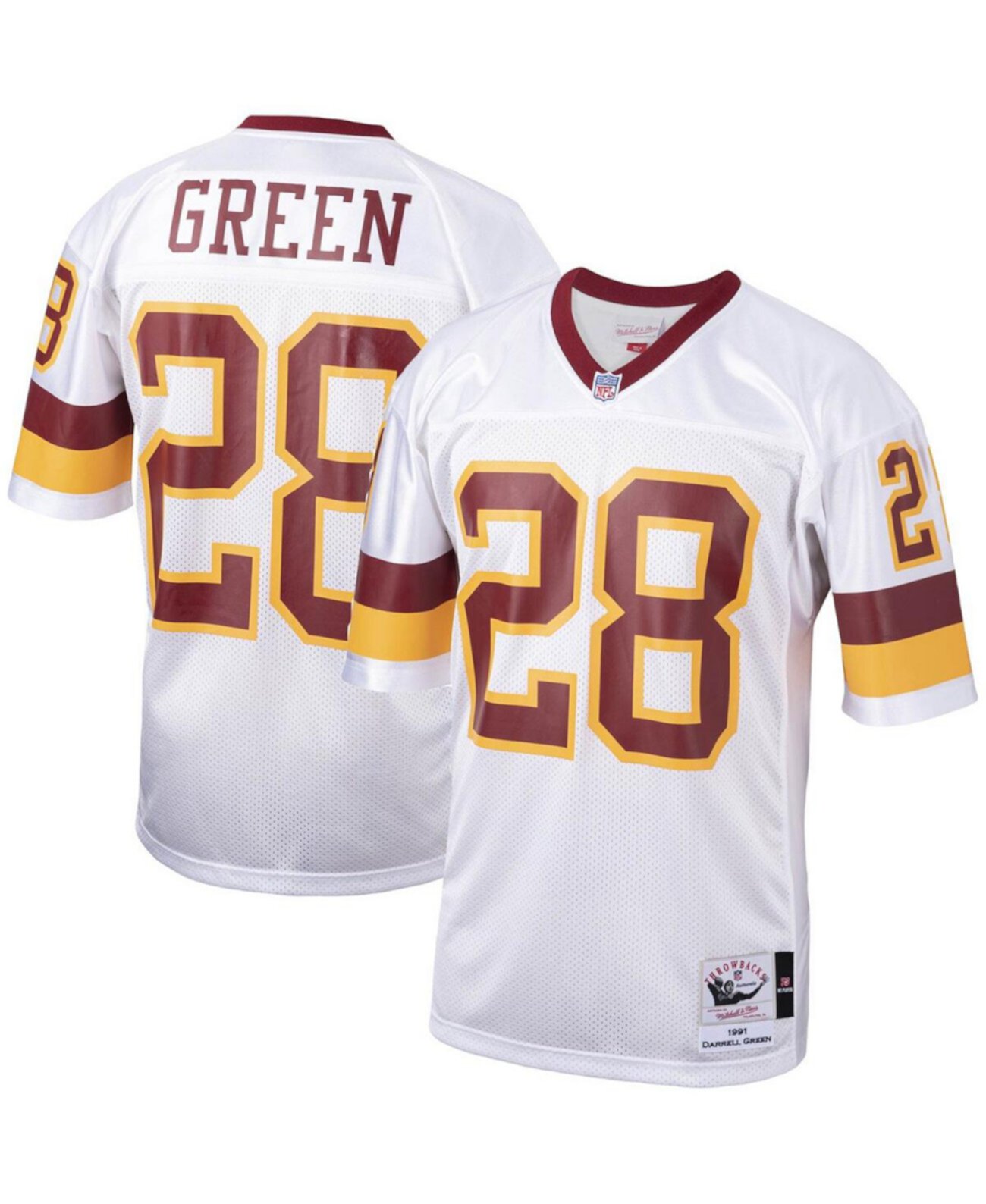 Мужская футболка Mitchell & Ness с вышитой аппликацией Darrell Green для команды Вашингтон 1991 года Mitchell & Ness