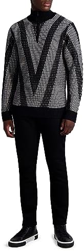 KARL LAGERFELD Men's Jacquard Half Zip Sweater Karl Lagerfeld