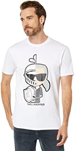 KARL LAGERFELD Men's Split Knight Logo Crewneck Short Sleeve Solid T-Shirt Karl Lagerfeld