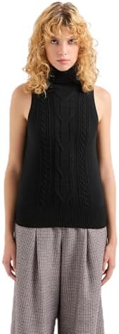 Armani Exchange Women's Sleeveless Turtle-Neck Sweater A｜X Armani Exchange