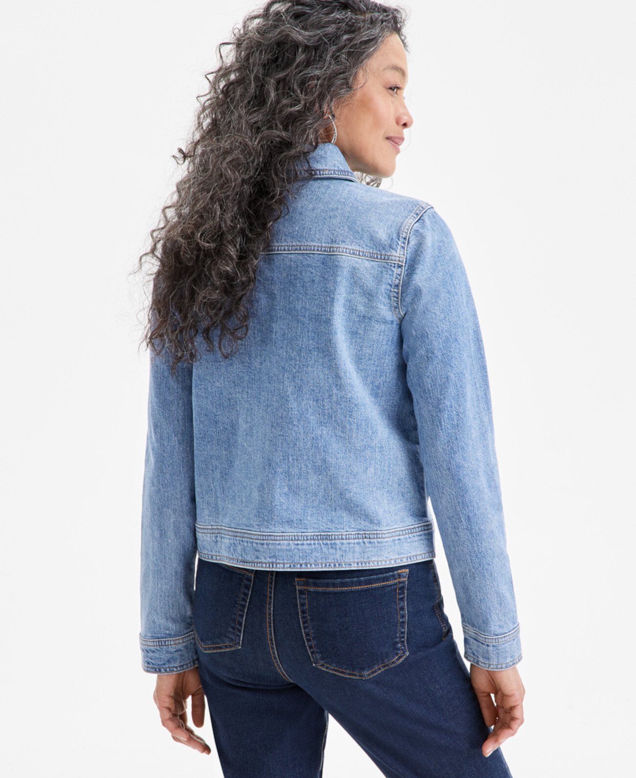 Women's Stretch Denim Relaxed Jacket, Exclusively at Macy's Style & Co