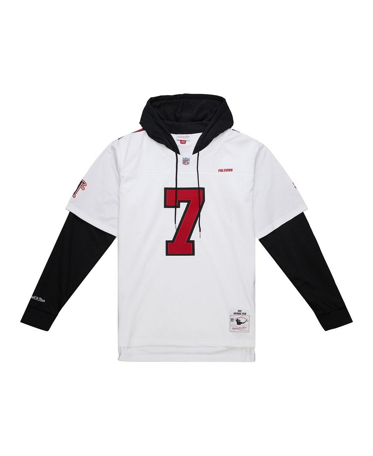 Men's Michael Vick White Atlanta Falcons Player Name Number Hoodie Legacy Jersey Mitchell & Ness