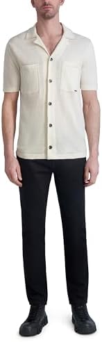 KARL LAGERFELD Men's Collar Knit Shirt Short Sleeve Top Karl Lagerfeld