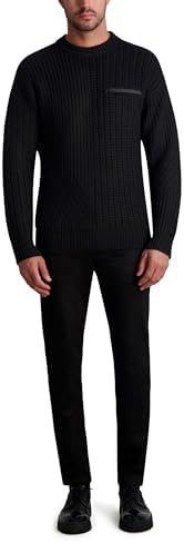 KARL LAGERFELD Men's 1 Chest Zip Pocket Soft Sweater Karl Lagerfeld