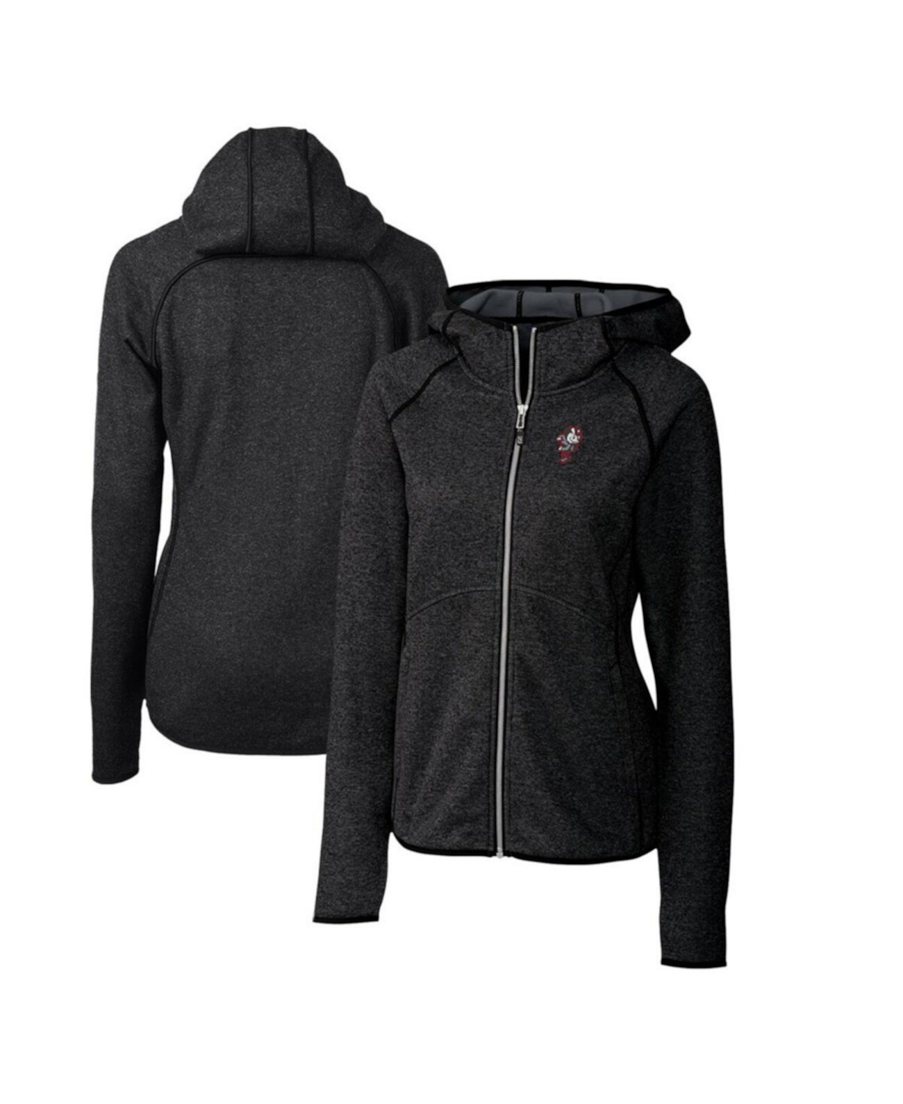 Women's Heather Charcoal Ohio State Buckeyes Mainsail Sweater-Knit Full-Zip Hoodie Cutter & Buck