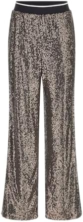 GUESS Women's Mini Sequins Straight Long Pants Guess