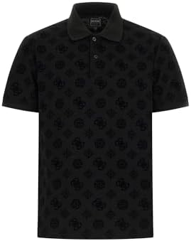 GUESS Men's Short Sleeve Flocked Peony Polo Guess