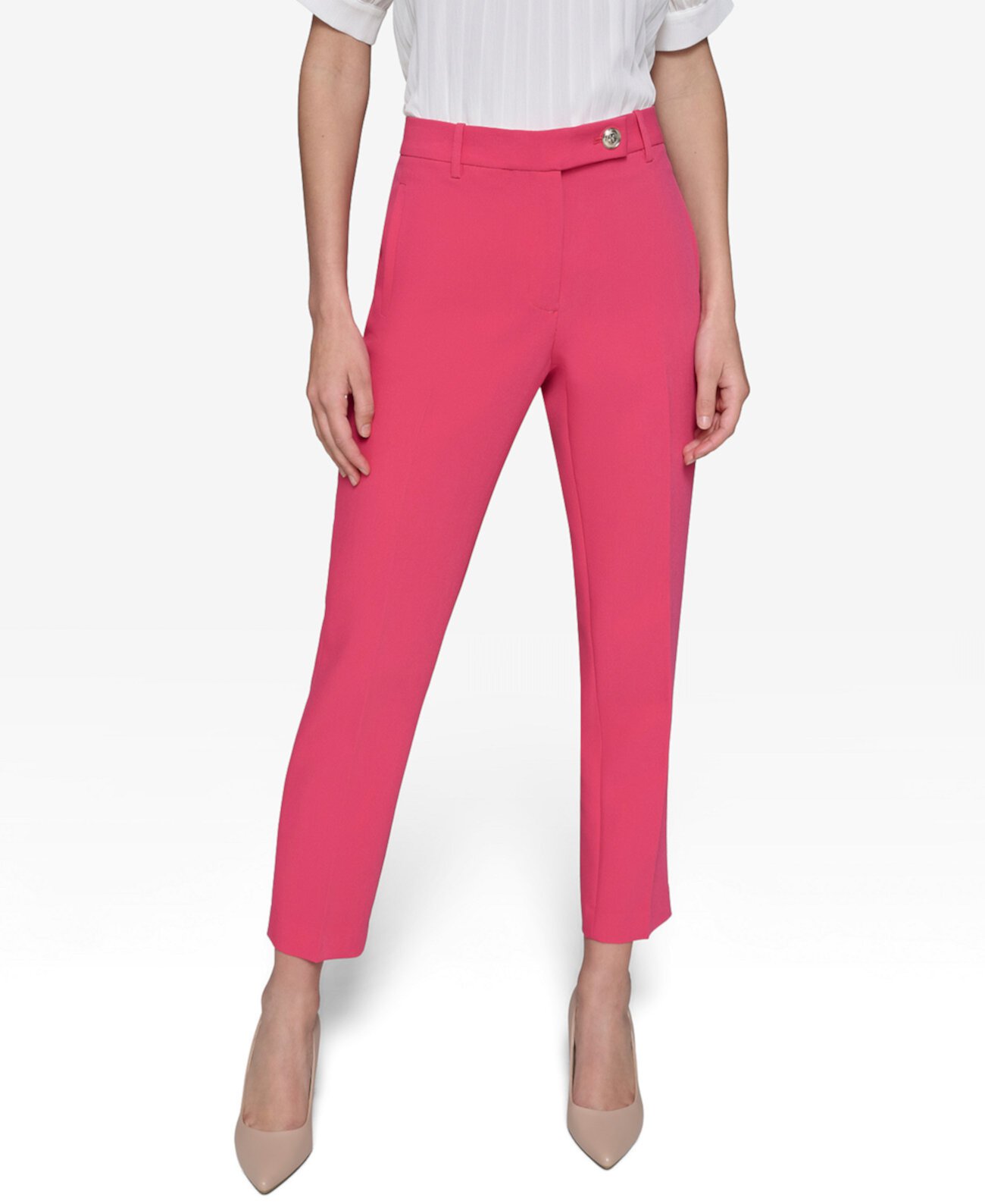 Women's Tab-Waist Slim Ankle Pants Karl Lagerfeld Paris