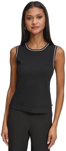 KARL LAGERFELD Women's Sleeveless Collared Button Front Blouse Karl Lagerfeld