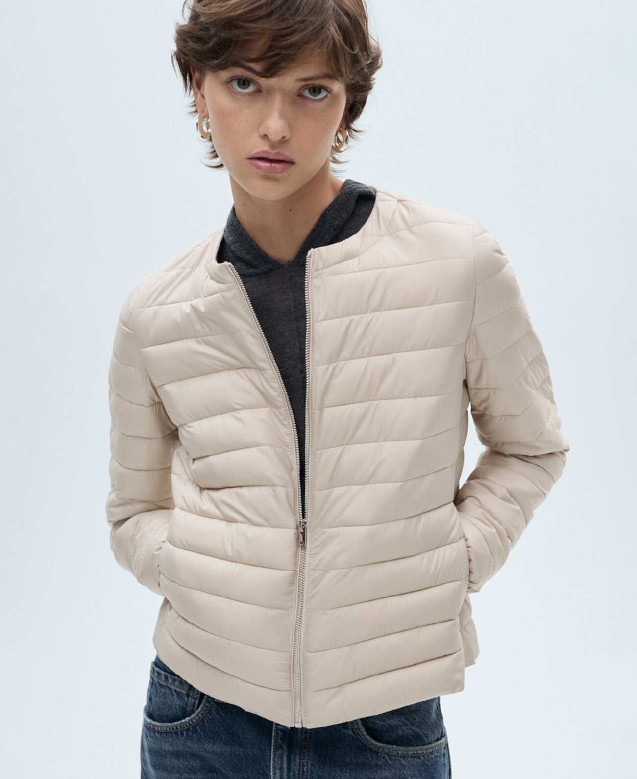 Women's Pocket Quilted Jacket Mango