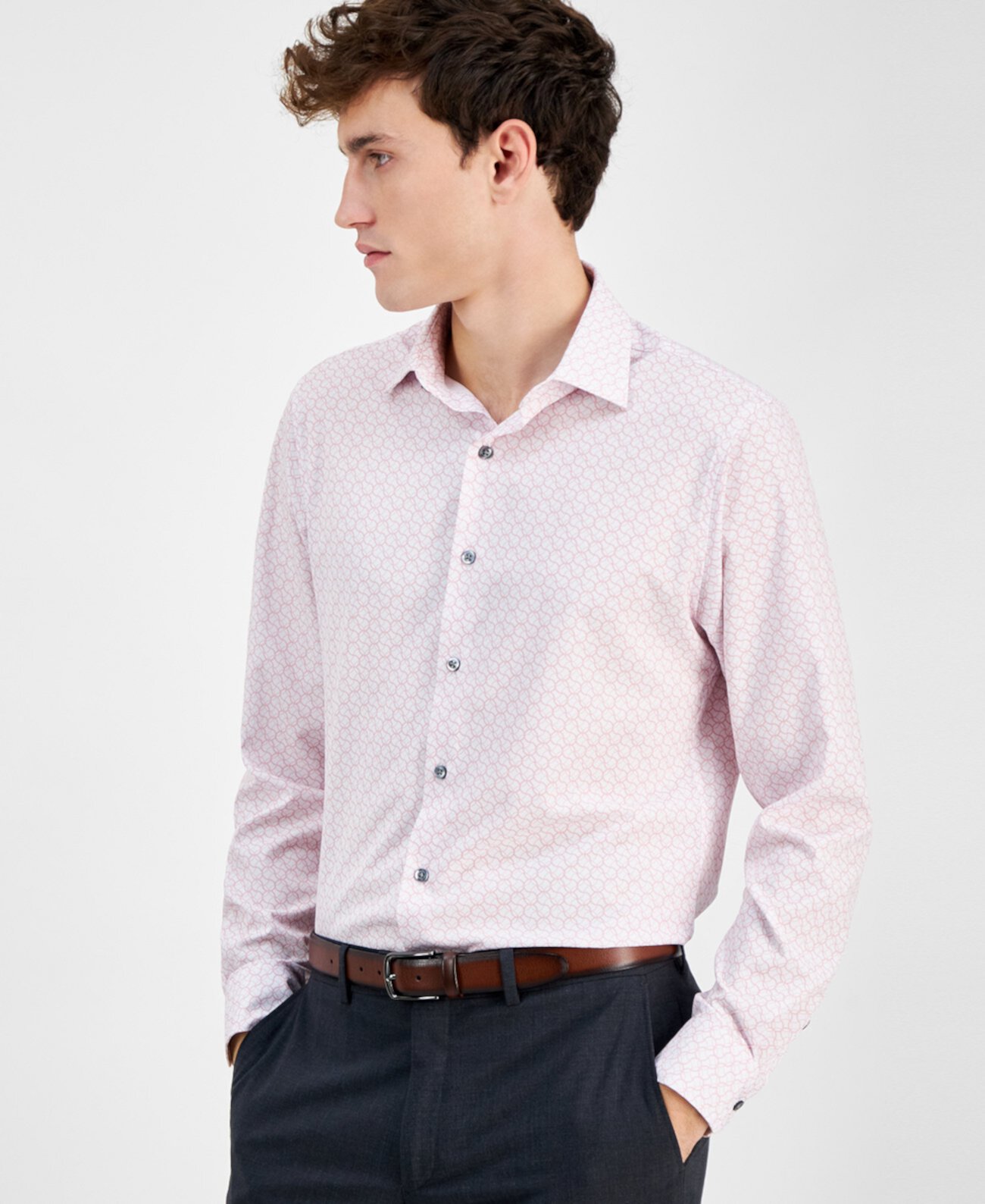 Men's Yvan Round-Print Dress Shirt, Exclusively at Macy's Alfani