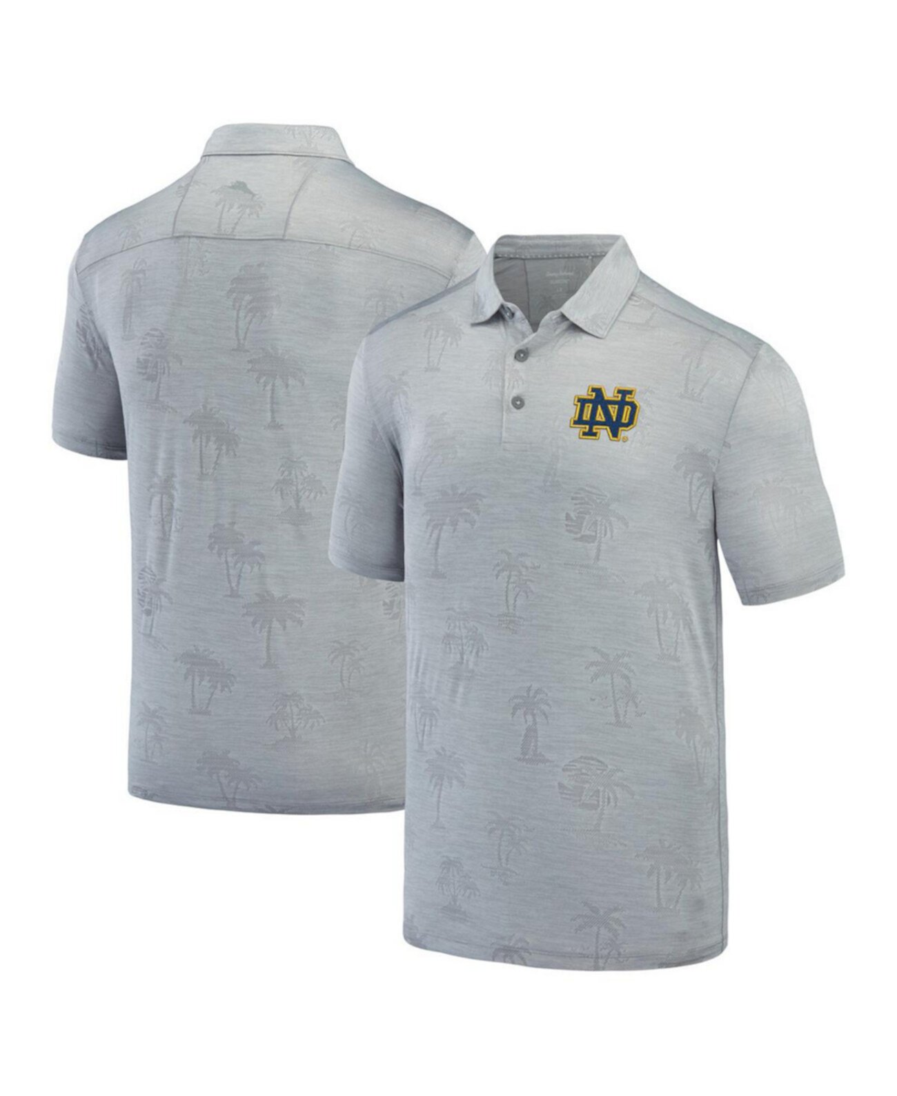 Men's Gray Notre Dame Fighting Irish Sport Palm Coast Palmera IslandZone Polo Tommy Bahama