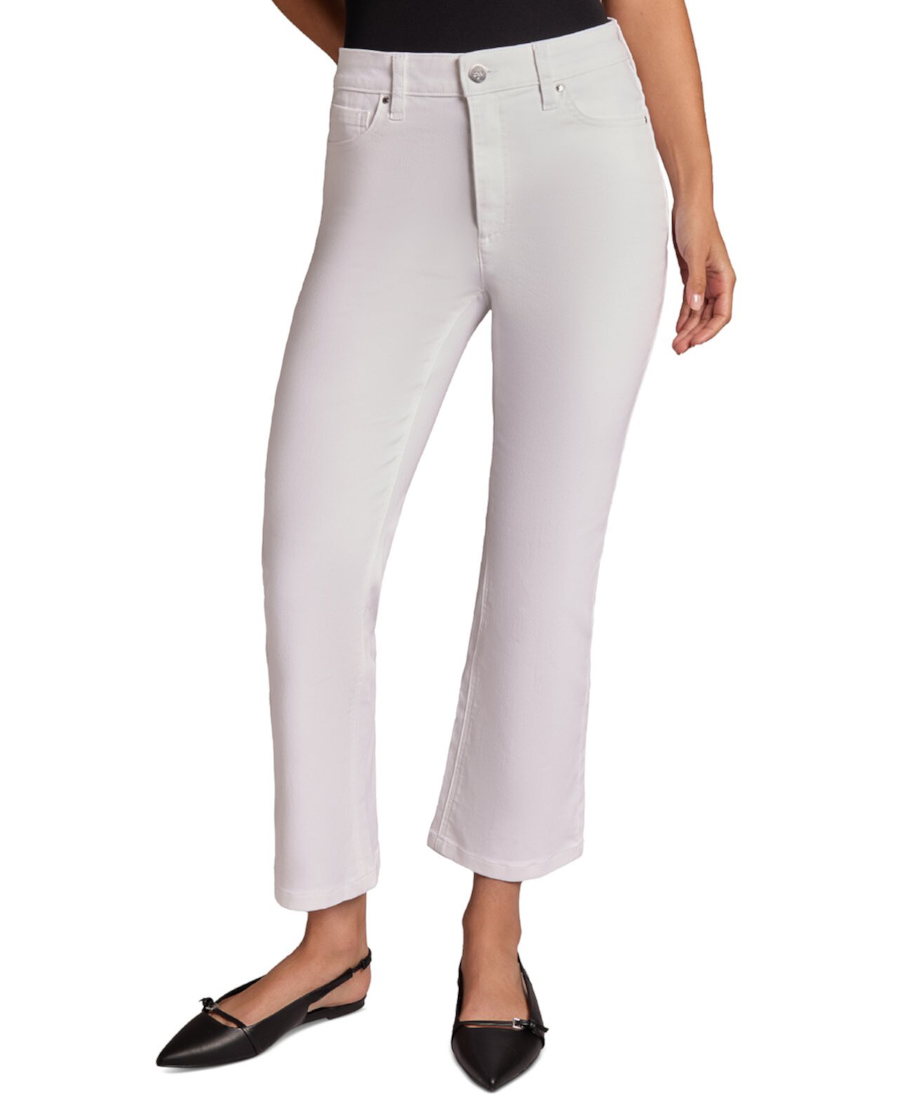 Petite High Rise Kick Flare Cropped Jeans Jones New York