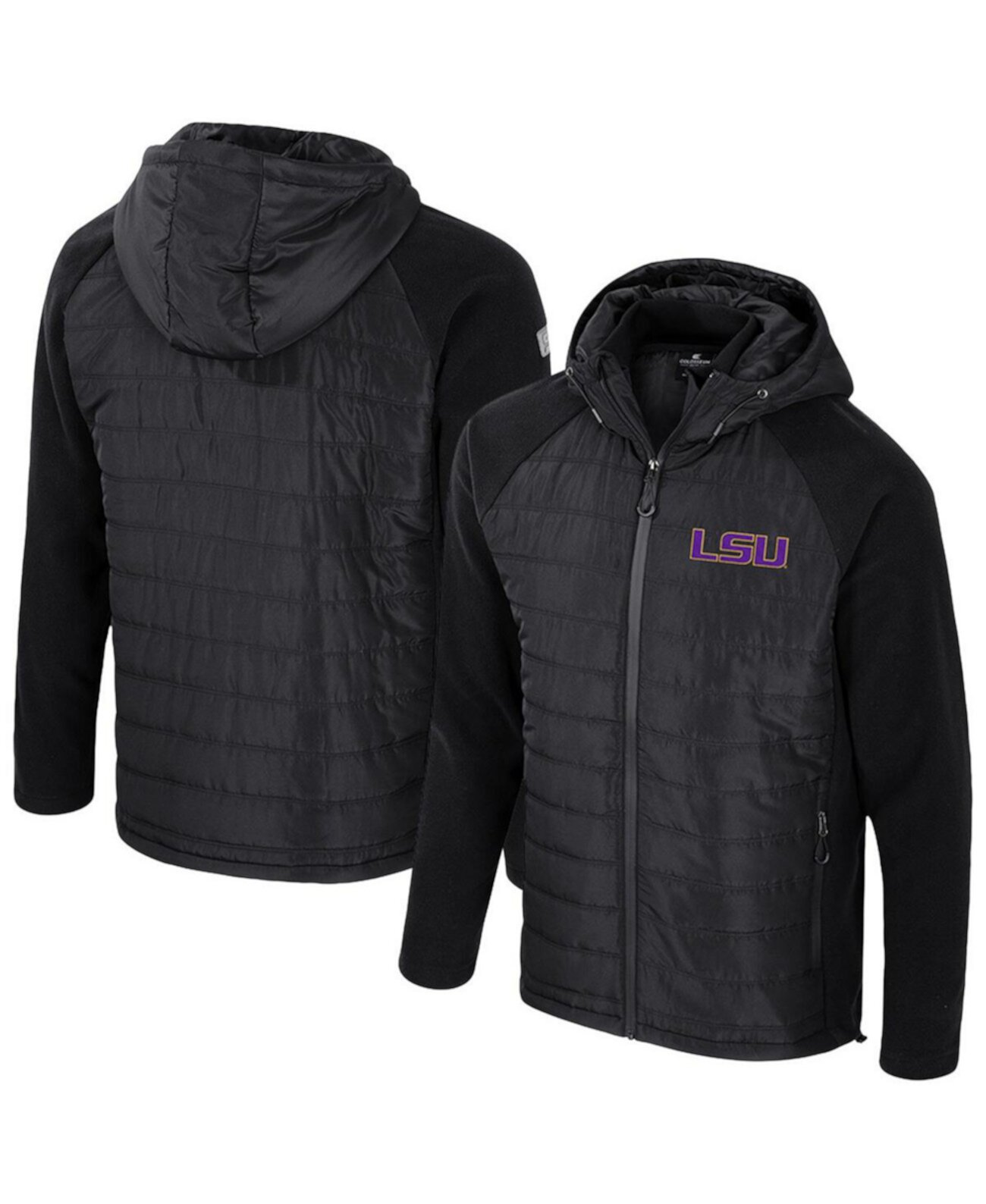 Men's Black LSU Tigers Block The Sun Full-Zip Hooded Jacket Colosseum